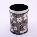 Couro coberto Open Top Cinza Flor de ameixa impresso Dustbin (A12-1903AB)